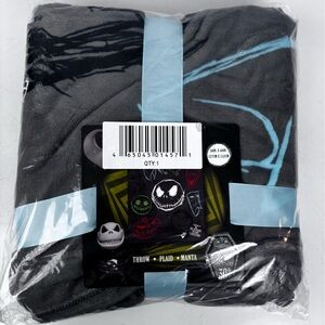 Disney Gray and Blue Nightmare Before Christmas Throw Blanket